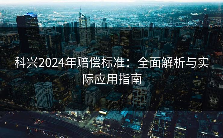 科兴2024年赔偿标准：全面解析与实际应用指南