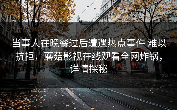 当事人在晚餐过后遭遇热点事件 难以抗拒，蘑菇影视在线观看全网炸锅，详情探秘