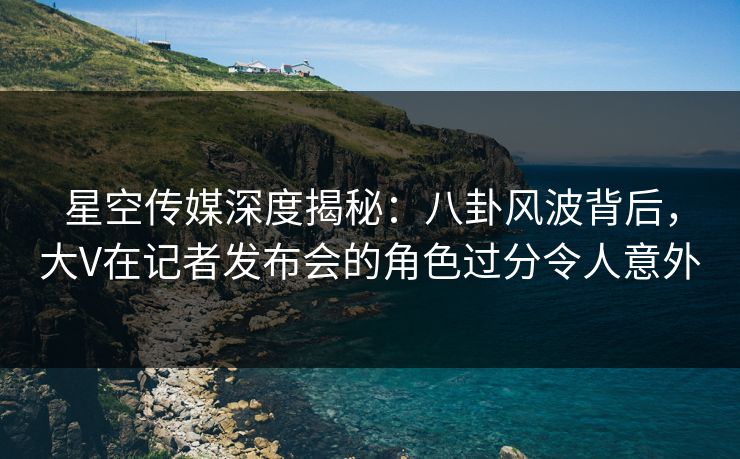 星空传媒深度揭秘：八卦风波背后，大V在记者发布会的角色过分令人意外